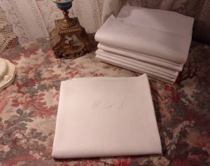 antic towels coussin 10m de lin damassé 1900 pour serviette de table tissus 
