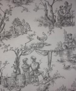 Tissu vintage impressions toile de Jouy