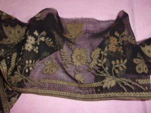  Bandes de tissu 19 ème, voilage Napoléon III