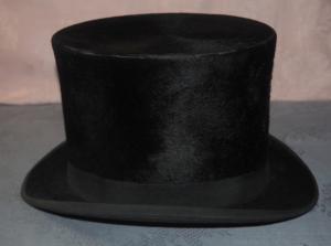 Chapeau ancien , haut de forme noir