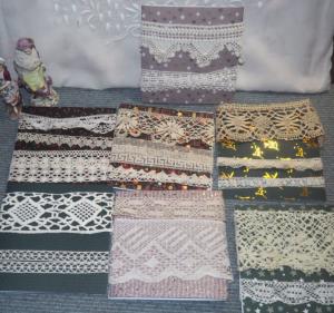 LOt de 10 mètres de dentelles anciennes pour créations , scrapbooking, patchwork, livre textile, collage, couture lente