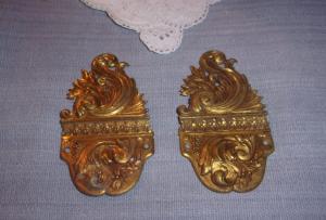  2 petites plaques anciennes, ornements pour meuble, cadre , miroir