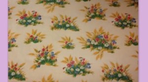 Tissu ancien fleurs des champs