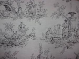 Tissu ancien ou vintage , impressions toile de Jouy