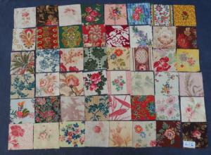 LOT DE 48 COUPONS DE TISSUS ANCIENS POUR PATCHWORK