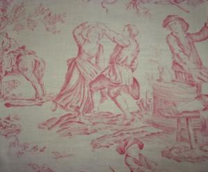 Tissu ancien impressions toile de Jouy, pour patchwork