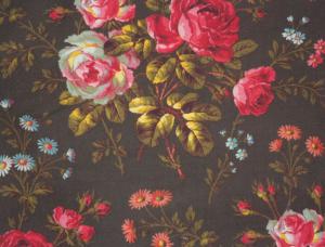 Tissu ancien fleuri 1900, roses