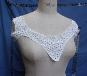 Haut de chemise ancien en dentelle d'Irlande, dentelle main