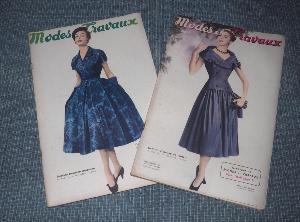 2 revues ancienne MODES ET TRAVAUX , 1954