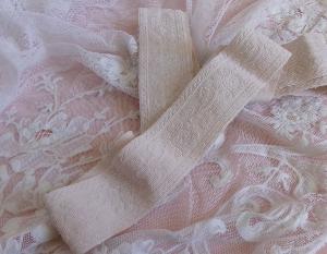 Large galon ancien rose poudré, 19ème, , déco shabby, 3 mètres