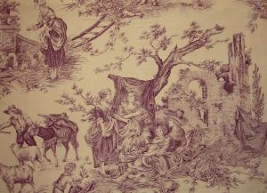 TISSU ANCIEN IMPRESSIONS TOILE DE JOUY   ***