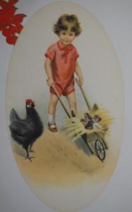 Grande image ancienne " enfant " à encadrer