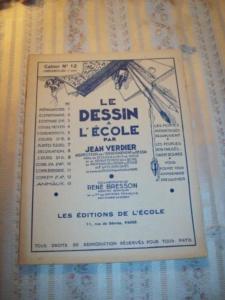  le dessin à l'école, Jean Verdier, cahiers de dessin anciens N° 12 1948