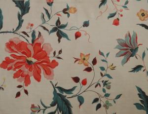 Tissu ancien fleuri, jolis coloris