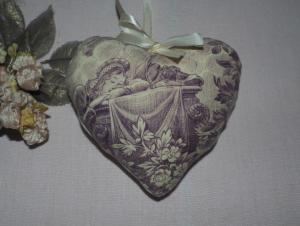 Petit coussin de porte en tissus anciens, lavande