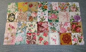 LOT DE 28 COUPONS DE TISSUS ANCIENS POUR PATCHWORK