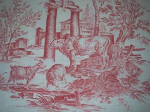 Tissu ancien toile de Jouy, motif pour création