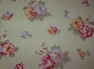 TISSU ANCIEN FLEURI TONS DOUX ...