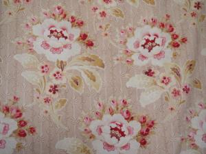 TISSU ANCIEN 1900 SUPERBES FLEURS