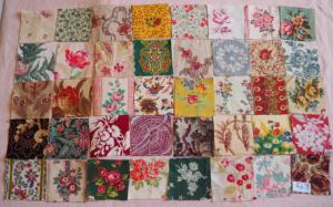Patchwork, petits coupons de tissus anciens , 40 coupons 