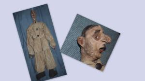 Grande et rare marionnette ancienne, Général de Gaulle, début 20ème, pour collection 