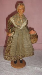  SANTON ANCIEN SIGNE JOUGLAS. PAYSANNE PROVENCALE MARCHANDE D AIL  ***