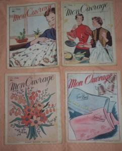 Lot de 4 revues anciennes MON OUVRAGE . 1954