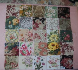 LOT DE 25 COUPONS DE TISSUS ANCIENS POUR PATCHWORK