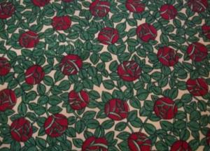 Tissu ancien petites roses art déco tissu fin