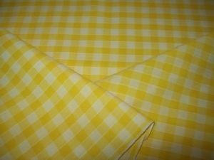 tissu vichy ancien ou vintage jaune et blanc