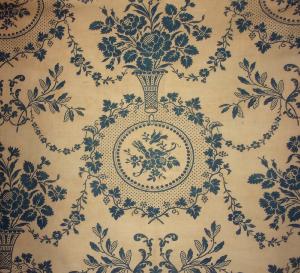  TISSU ANCIEN 19 EME. JOLIS MOTIFS ROMANTIQUES, 19 ème