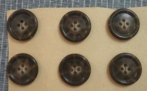 6 gros  boutons anciens campagnards, vêtements de travail