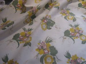 TISSU ancien FLEURI ART DECO