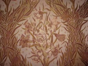 " Beau tissu ancien fleuri soyeux