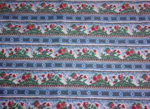 " Charmant tissu ancien, petites fleurs et oiseaux, 3 coupons