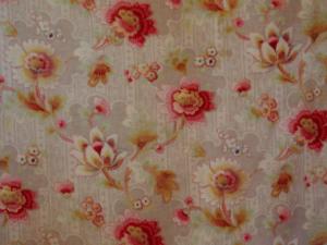 " Tissu ancien 19 ème / 1900, jolies fleurs d'indienne......................../E/