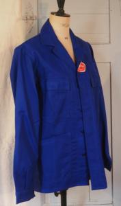 Réservé AC   VESTE VINTAGE VETEMENT DE TRAVAIL . METIER.BLEU...CAMPAGNE, sanfor