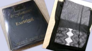 Une superbe paire de bas vintage noirs, marque Exciting