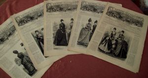  5 REVUES ANCIENNES LA MODE ILLUSTREE 1885/86/87 ))))