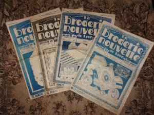  LOT DE 4 REVUES ANCIENNES . BRODERIE NOUVELLE