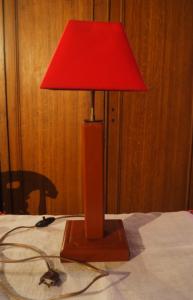 Lampe ancienne en cuir, lampe de bureau, pied de lampe