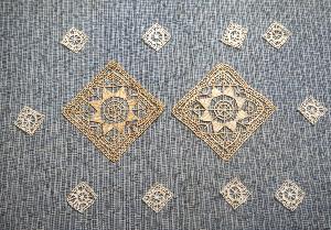  Un lot d'incrustations anciennes en dentelle de Venise, dentelle main, 2 + 10