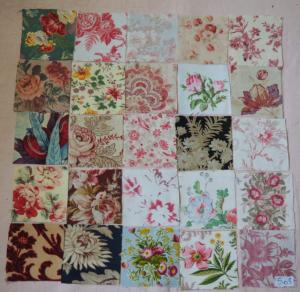 LOT DE 25 COUPONS DE TISSUS ANCIENS POUR PATCHWORK