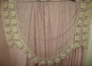  BEAU RIDEAU ANCIEN ART DECO FILET ET CROCHET  D ART