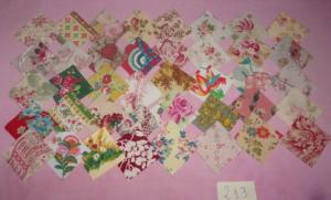 Patchwork, petits coupons de tissus anciens , 40 coupons ref 213