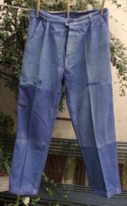 pantalon de travail, bleu de travail , tons fanés