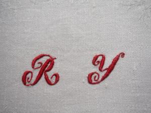 Monogramme ancien RY , rouge
