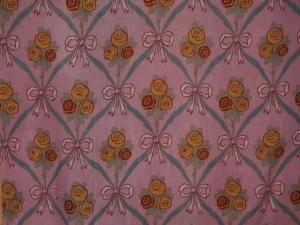 Tissu ancien roses et rubans