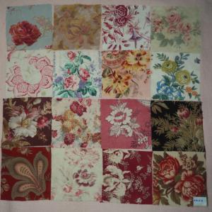 Lot de 16 coupons de tissus anciens pour patchwork