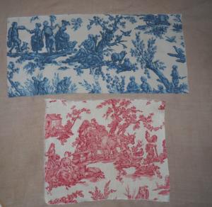 2 tissus anciens , impressions toile de Jouy